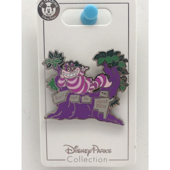 Disney Pin Alice in Wonderland Cheshire Cat "Don't Step on the Mome Raths" - Picture 1 of 5